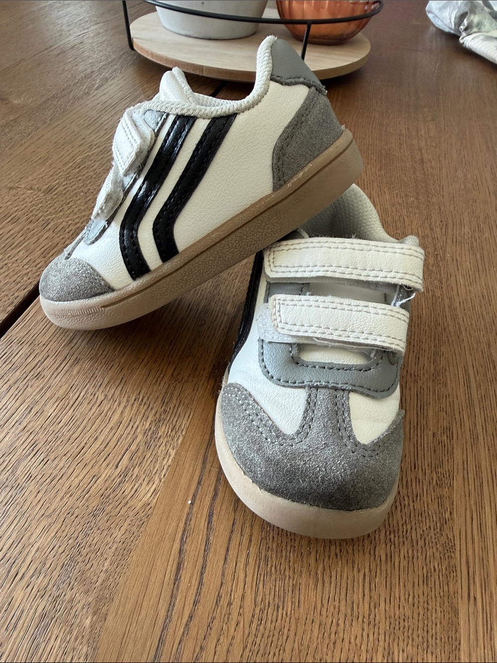 Cat & Jack White, Gray & Black Velcro Kids Sneakers